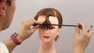 How to cut twisted fringe step by step tutorial, learn how to cut Gorgeous bang in few minutes #bang screenshot 2