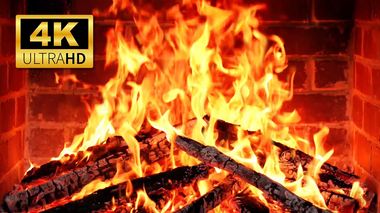 🔥 Cozy 4K Fireplace — 12h of Crackling Fire Sounds for Sleep & Relaxation