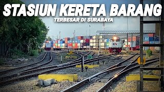 STASIUN KERETA BARANG TERBESAR DI SURABAYA | Aktivitas Kereta Di Stasiun Kalimas