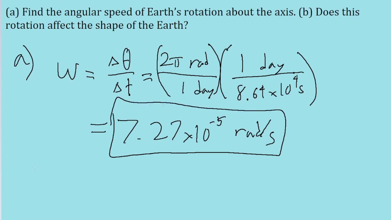 a Find The Angular Speed Of Earth s Rotation About Its Axis b How a Find The Angular Speed Of Earth s Rotation About Its Axis b How