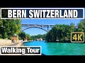 4K City Walks: Bern Switzerland River Walk  - Virtual Walk Walking Treadmill Video