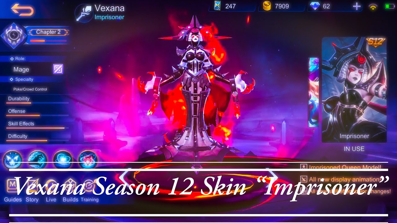 Mobile Legends Bang Bang|Imprisoner Season 12 Skin| Vexana “Imprisoner”| Season 12 Skin