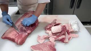 『肉捌き』精肉店の仕事　和牛肉ブリスケ捌き4.5.等級