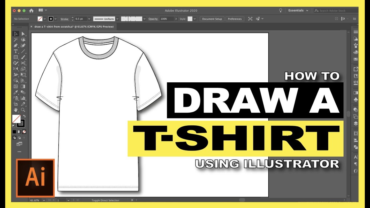 How to draw a T-shirt Tutorial using adobe Illustrator. - YouTube