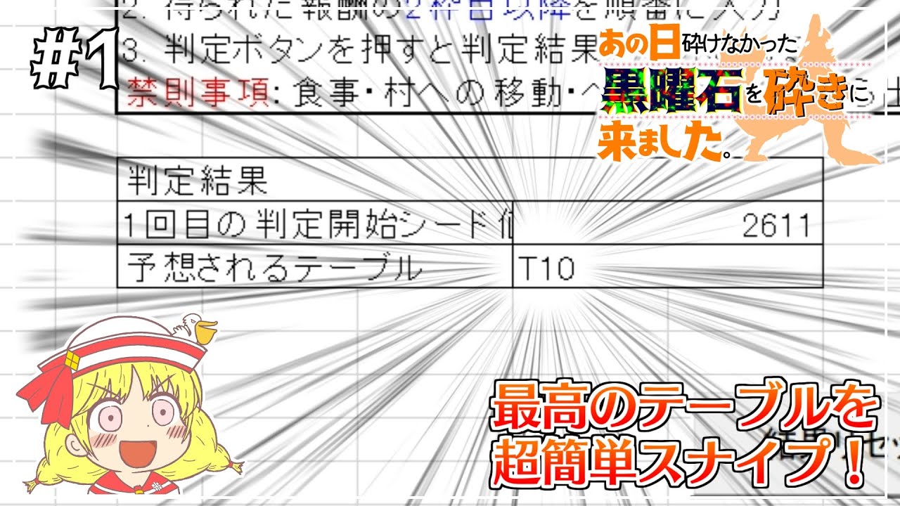 #1【MH3G/HD】あの日砕けなかった黒曜石を砕きに来ました。【VOICEROID実況】テーブルスナイプ編