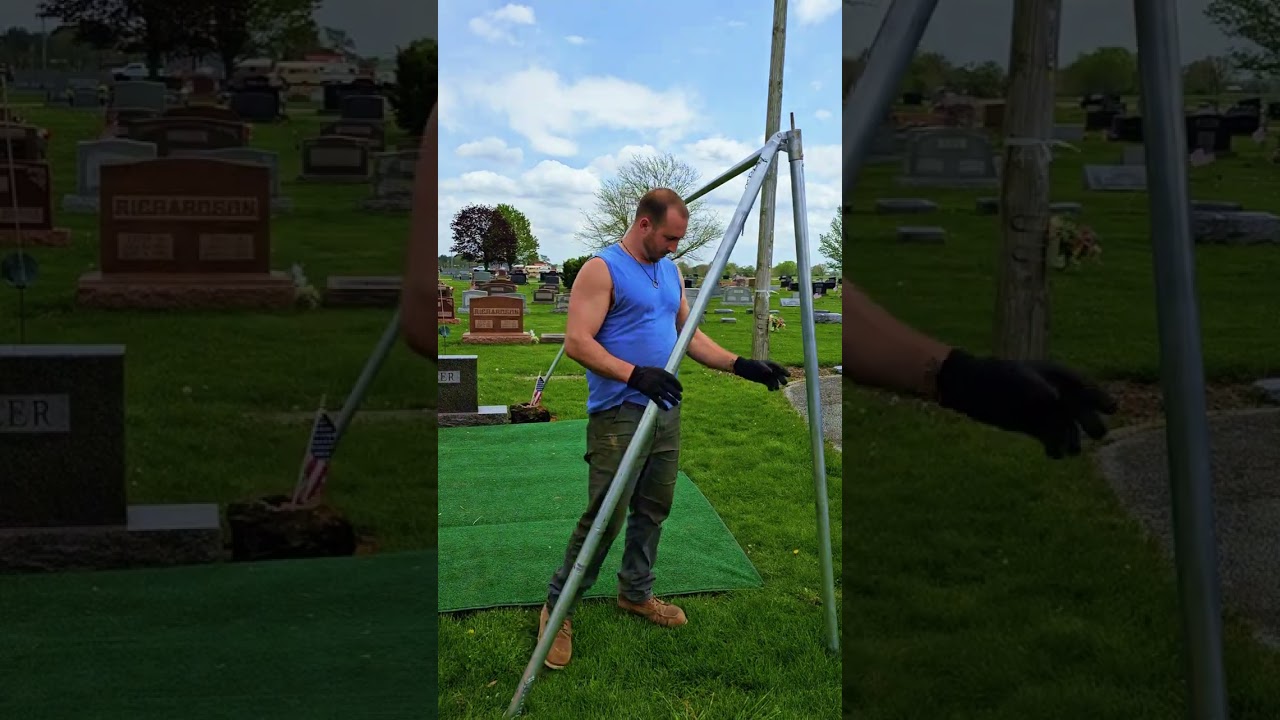 Lowering a 7 Guage Clark Steel Burial Vault