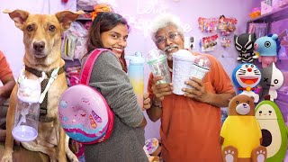 Visiting my Daughter's பொட்டி கடை | Cute Stationeries | Let's Prop Store