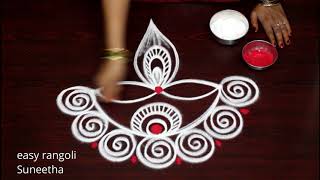 Diwali2020 Special rangoli muggulu || Latest Diya rangoli & koalm designs || दिवाली रंगोली screenshot 5