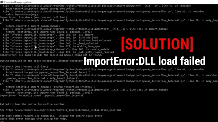 [SOLVED] How to solve ImportError:DLL load failed: The specified module could not be found