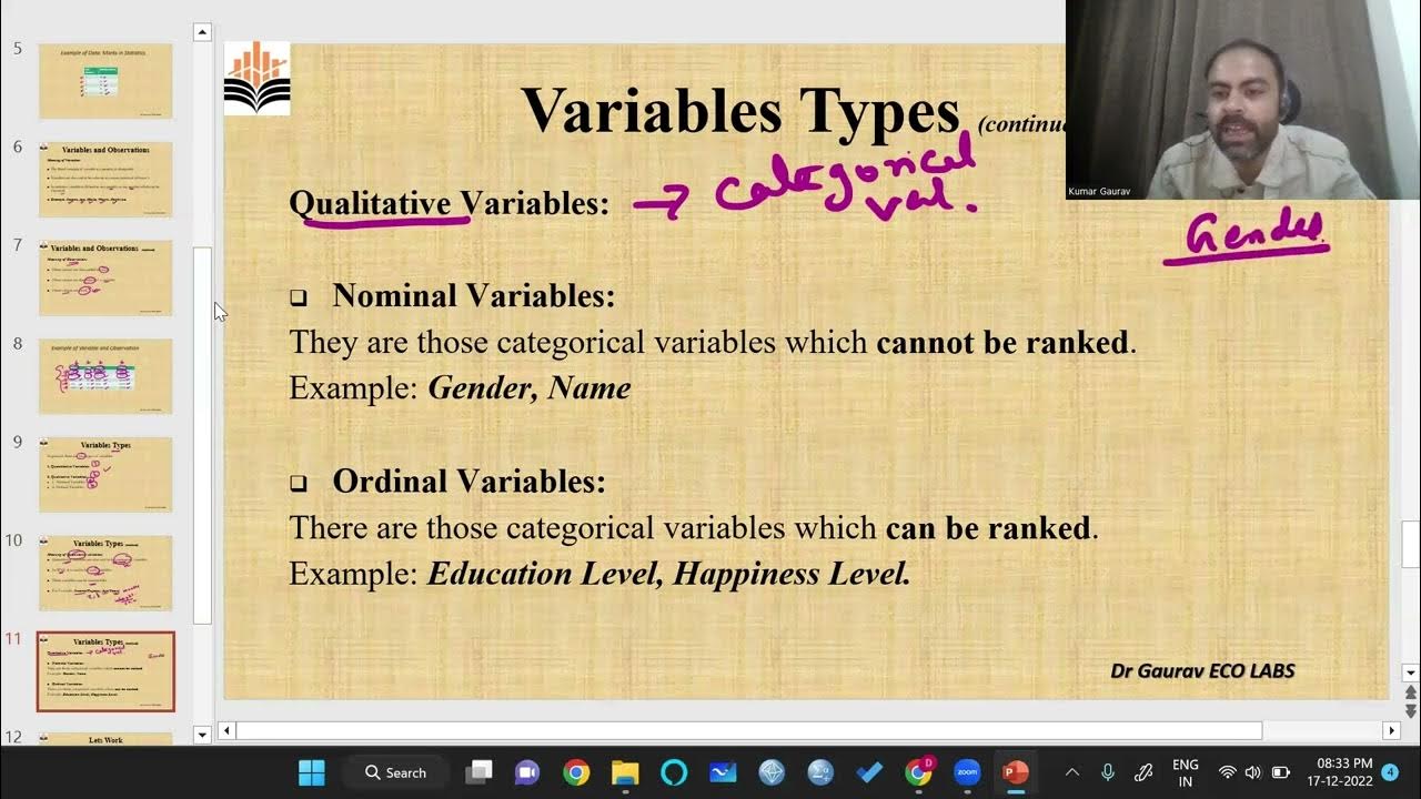 Lecture 1: Data | Variable | Observation | Variable Type - YouTube