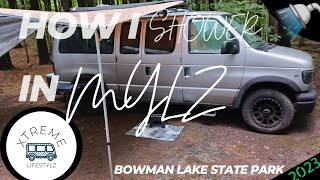 #Vanlife: How I Shower with my Van during a Camping Trip at the Beautiful Bowman Lake State Park