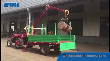 Rotatable grapple crane /log loader trailer