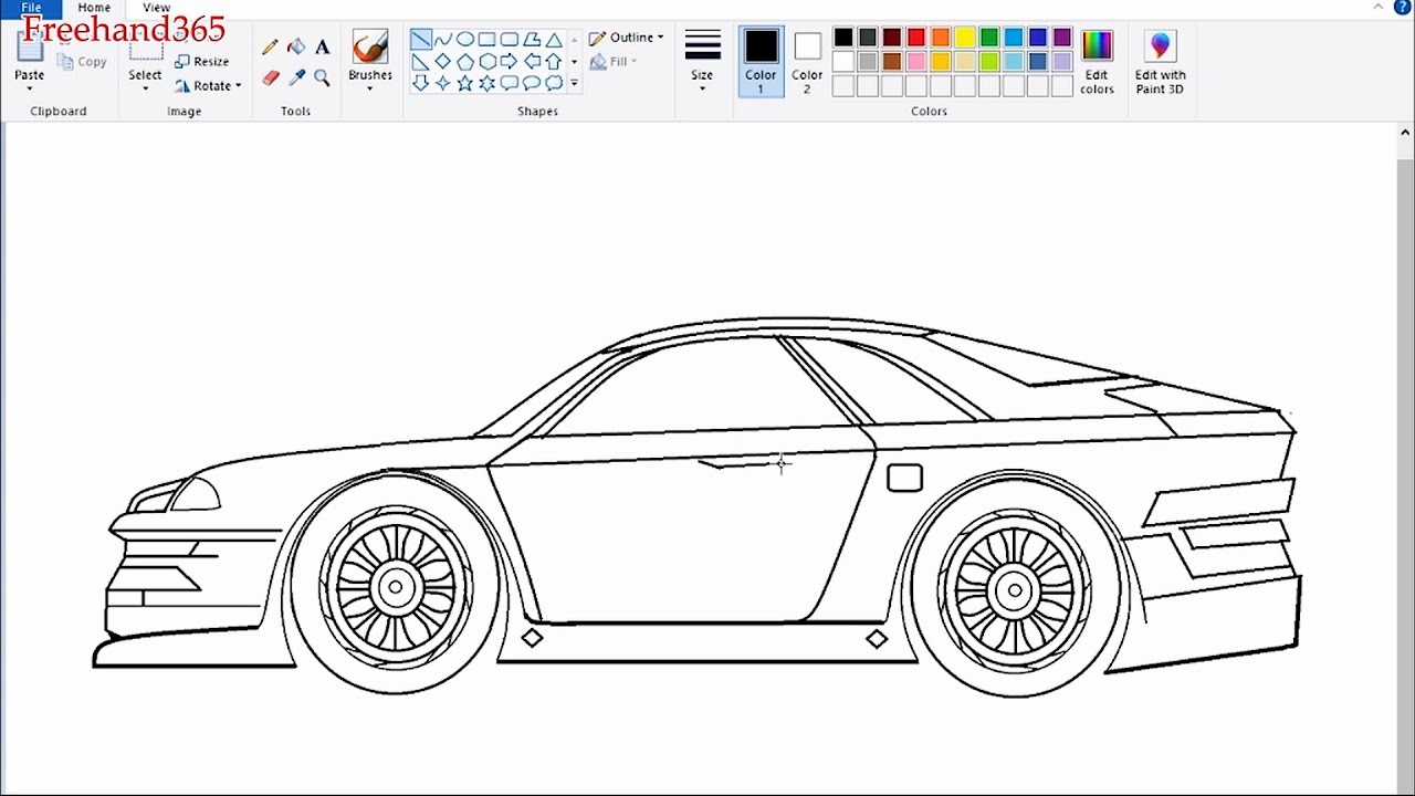 how to draw car MS Paint drawing #mspaint #trending #viral - YouTube