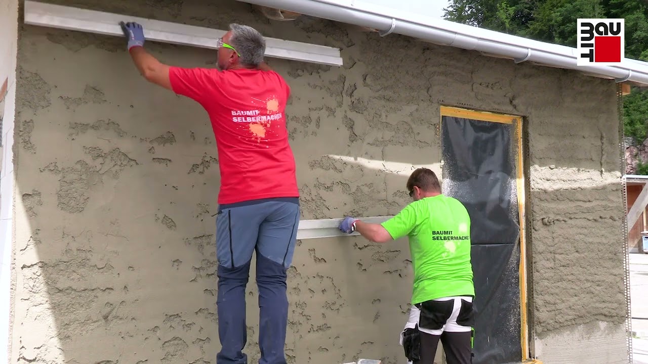 Außenputz bzw. Kalkzementputz mit der Putzmaschine verarbeiten