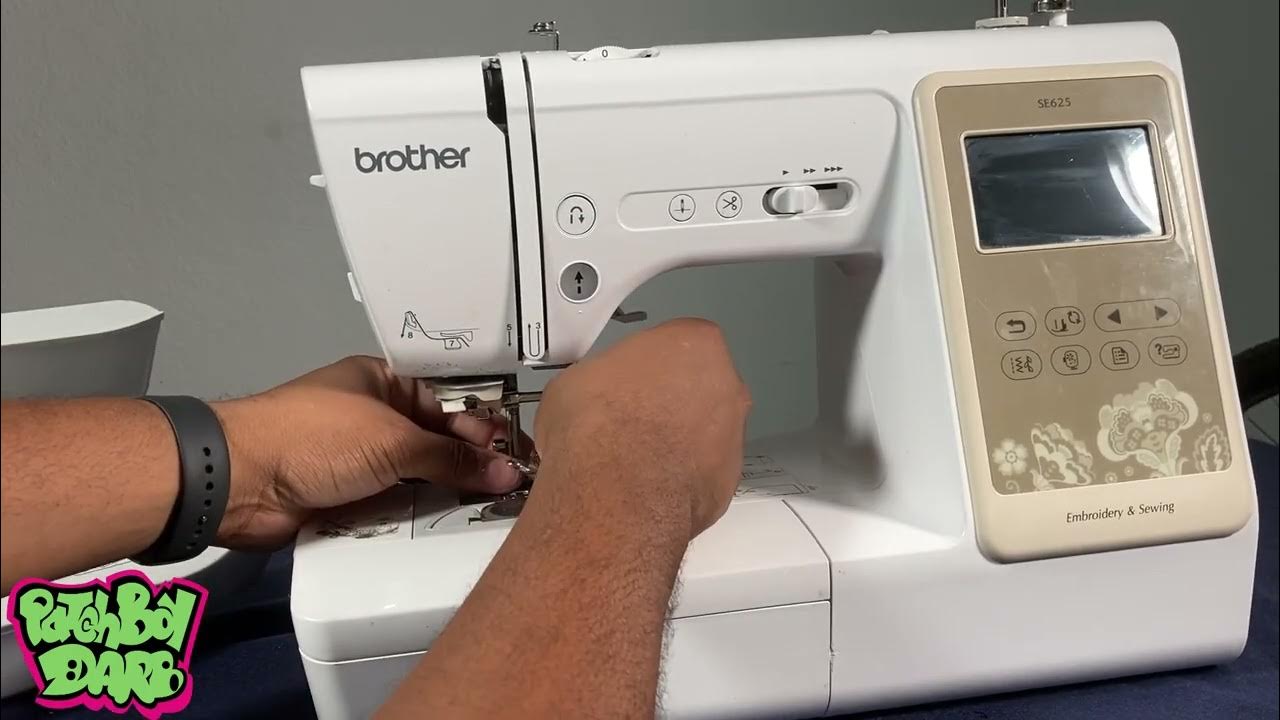 How to thread the Brother SE600 Sewing:embroidery machine for embroidering  