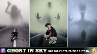 Picsart New Creative Ghost in Sky Horror Photo Editing Tutorial || Scary & Horror Editing in Picsart screenshot 5