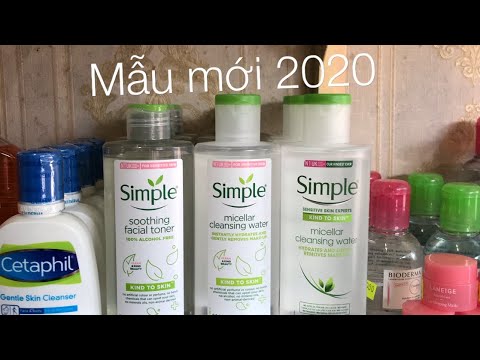 Nước hoa hồng và nước tẩy trang Simple mẫu mới 2020/shop Ngọt 2/ Ngọt Vlog