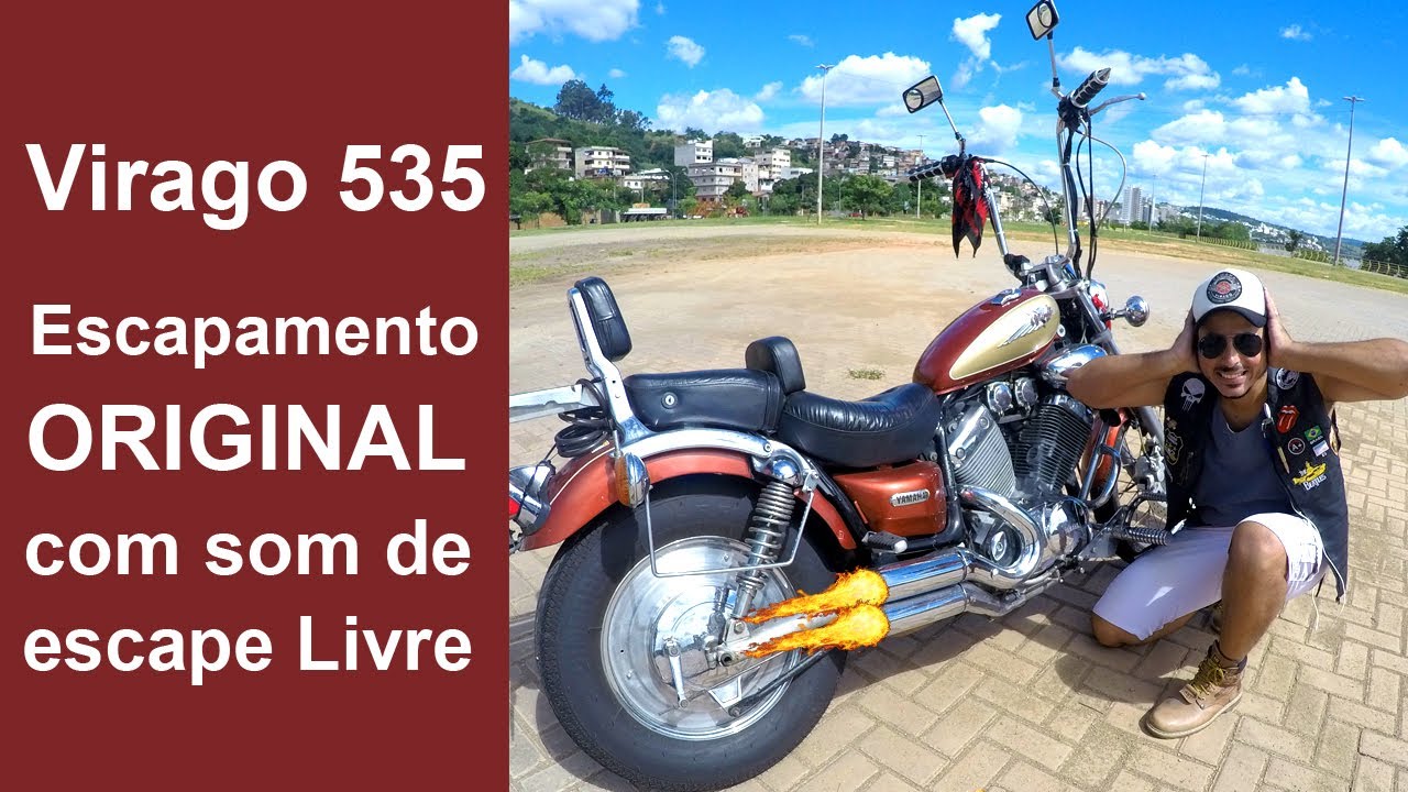 Virago 535 - escapamento original com som de escape livre