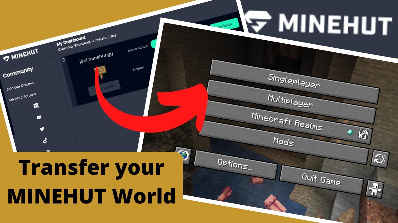 MINEHUT - Export your world - YouTube