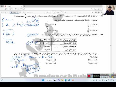 حل تست های کارشناسی ارشد رشته حسابداری سال ۱۳۹۱