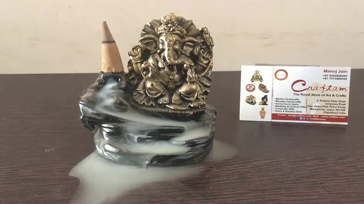 Craftam Lord Ganesha Smoke Back Flow Cone Incense Holder Decorative Showpiece