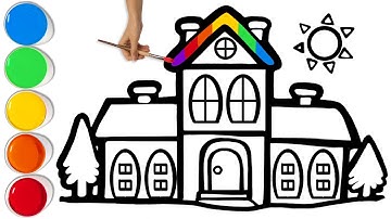 🏫 How To Draw a Colorful School | Easy Step By Step Tutorial