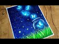 Easy Butterfly Night Scenery Drawing & Painting tutorial for beginners/ How to Paint Butterfly