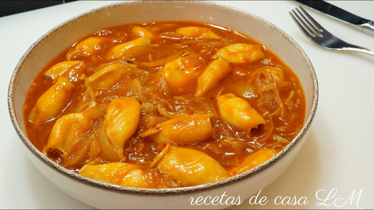 CHIPIRONES O CALAMARES ENCEBOLLADOS receta fácil y rápida
