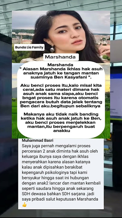 Alasan Marshanda ikhlas hak asuh anaknya jatuh ke tangan mantan suaminya Ben Kasyafani #shorts #fyp