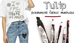 Tulip BLACK Fabric Markers Review | Jumbo Chisel, Fine & Extra Fine, Brush tip Textile Markers by Fabric Painting Coach 1,460 views 1 year ago 13 minutes, 8 seconds