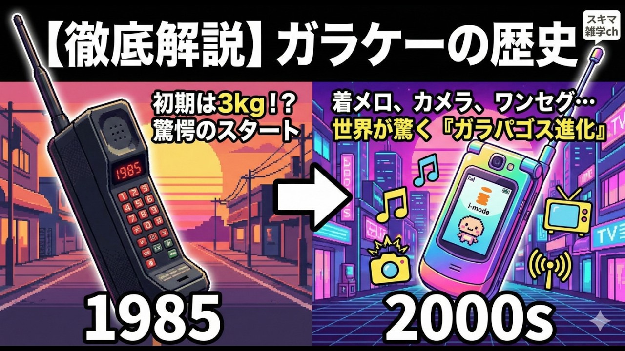 【徹底解説】ガラケーの歴史：3kgの重さから「ガラパゴス進化」の頂点へ。日本人が愛した多機能携帯の軌跡