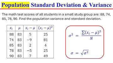 Standard Deviation and Variance of a Population │Statistics
