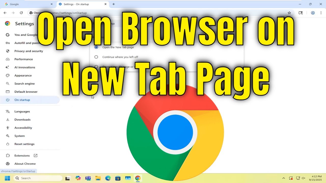 How To Open Browser on New Tab Page on Google Chrome [Guide] - YouTube