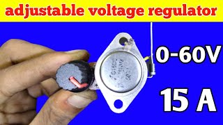 Adjustable Voltage Regulator Using 2N3055 Transistor/Electronic Work