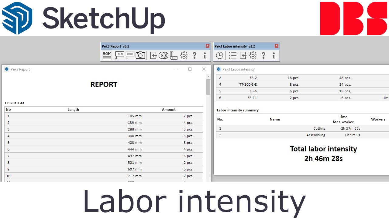 SketchUp Extension: Labor intensity - settings