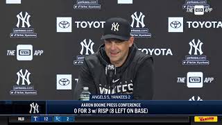 Aaron Boone discusses game against Angels
