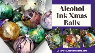 Alcohol Ink Xmas Ornaments