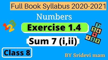 TN class 8 maths chapter 1 Numbers exercise 1.4 sum 7 - i ii 8th std full book new syllabus 8th std