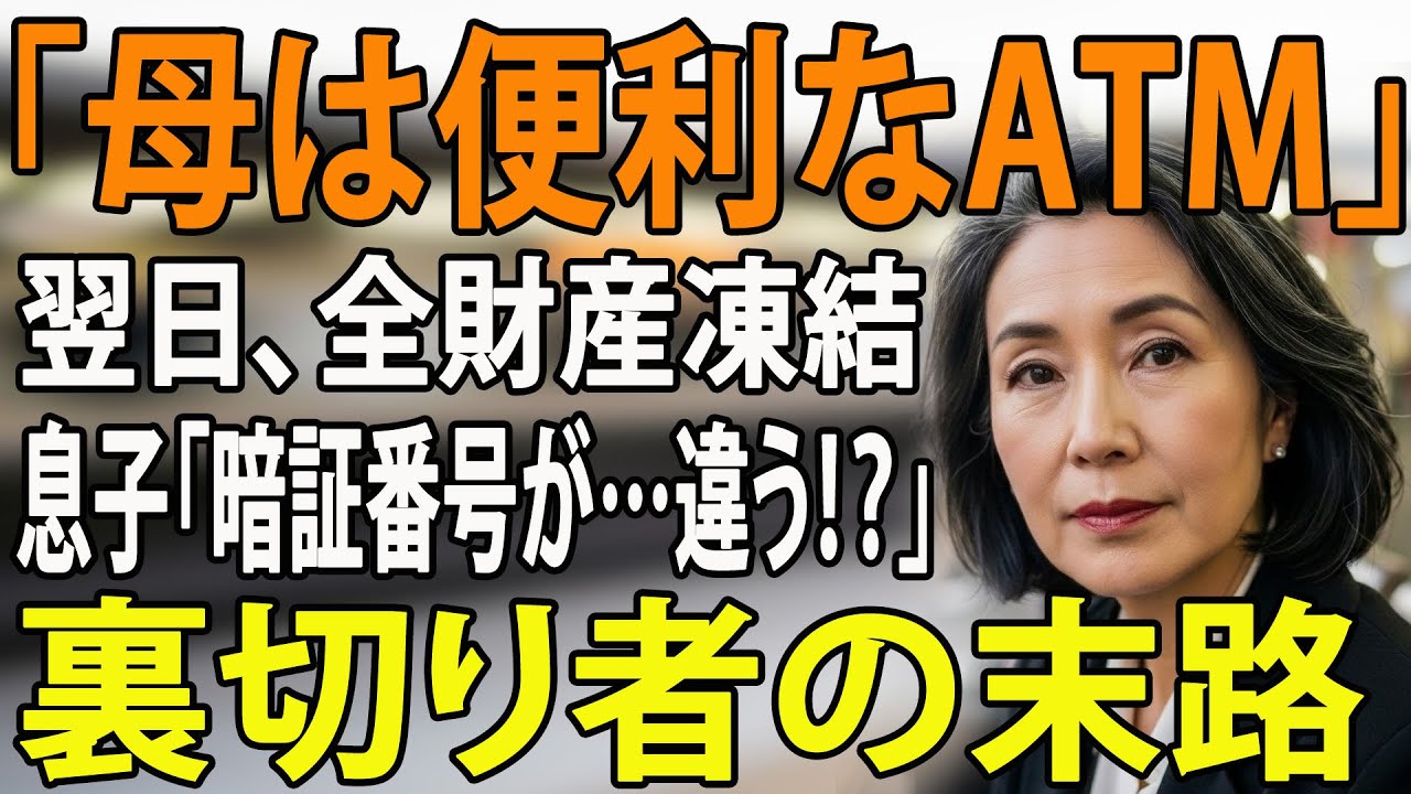 「母さんは便利なATM」深夜に息子夫婦の嘲笑を聞いた。翌日、2400万円の援助を打ち切り姿を消した結果→息子「金が下ろせない！」嫁「嘘でしょ…」震える2人の末路が悲惨すぎた 【60代以上の方へ】