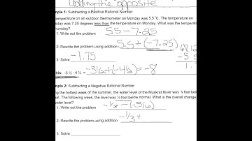 Lesson 3.3 Subtracting Rational Numbers
