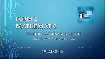 BAB 2  Faktor Dan Gandaan | Chapter 2  Factors and Multiples |Form 1 Mathematik |