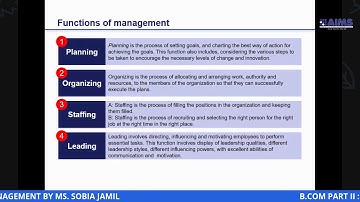 B COM PART II  SUBJECT PRINCIPLES OF MANAGEMENT  SESSION 2