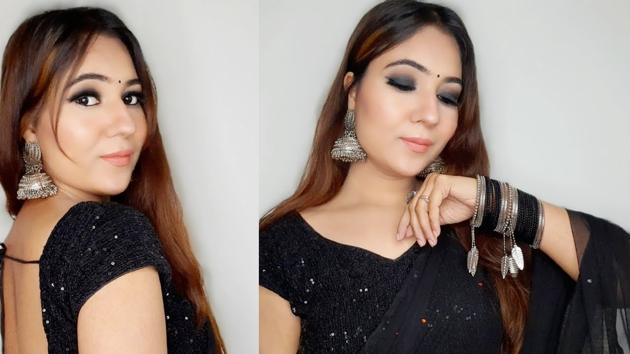 Simple elegant makeup with black saree .... Gives a perfect look. Saree  @sudipa.chakraborty.18 Jewelry @raja.mitra.3990418 MUA… | Instagram
