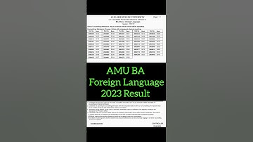 AMU BA Foreign Language 2023 Result Declared #shorts #amuentrance #amuresult