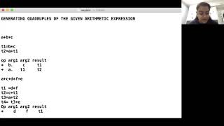 GENERATING QUARUPLES OF AN WRITHEMATIC EXPRESSION USING LEX AND YACC
