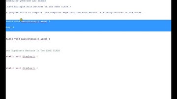 Core Java Interview Question And Answer Can I have multiple main methods in the same class Interview