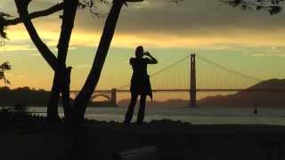 Woman Photographs GGB at Sunset (2012.10.15)