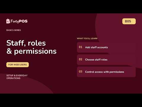 FortyPOS Web Tutorial B05 | Staff Management, Roles & Permissions
