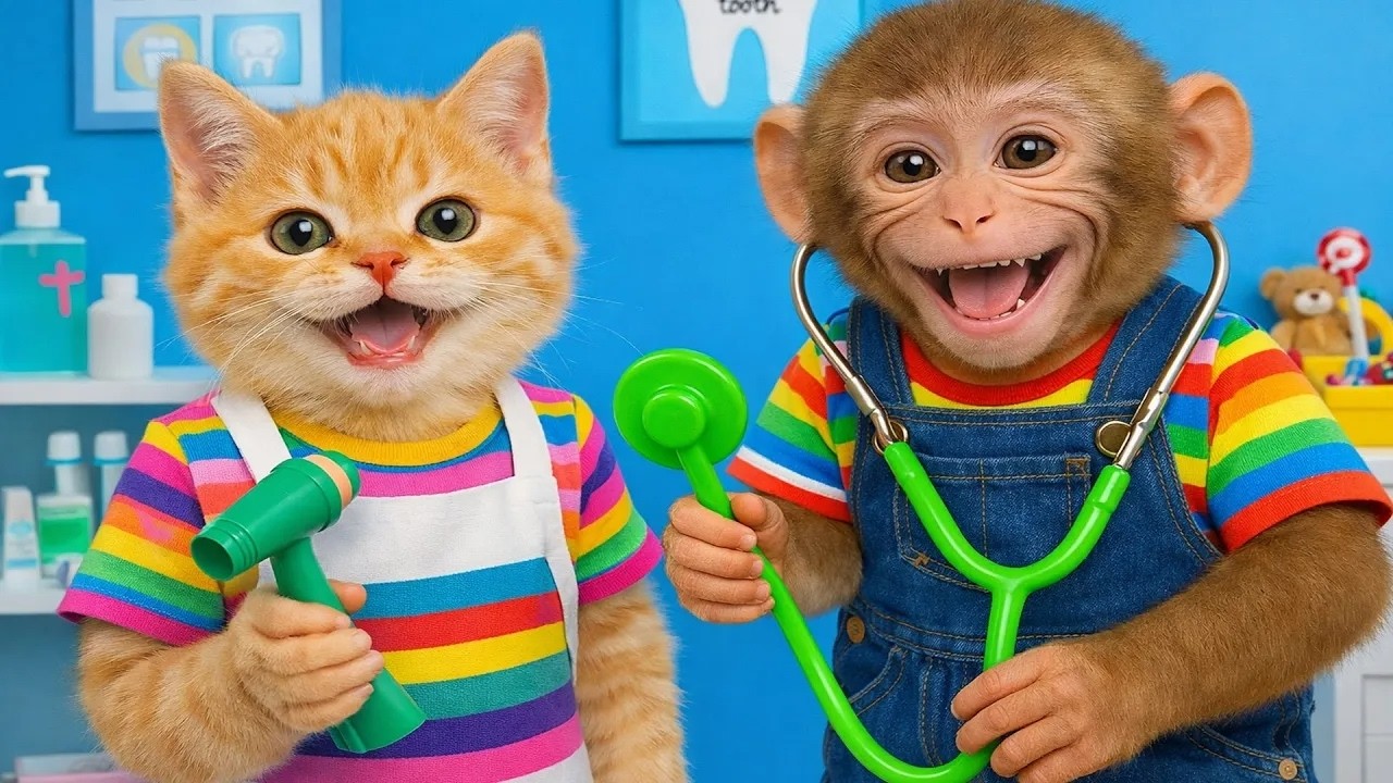 Bebé come sandía dulce junto a sus amigos en el jardín | Bebe Bombom esp