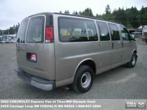 2002 CHEVROLET Express Van, $8490 at Titus-Will Olympia Used in CHEHALIS, WA
